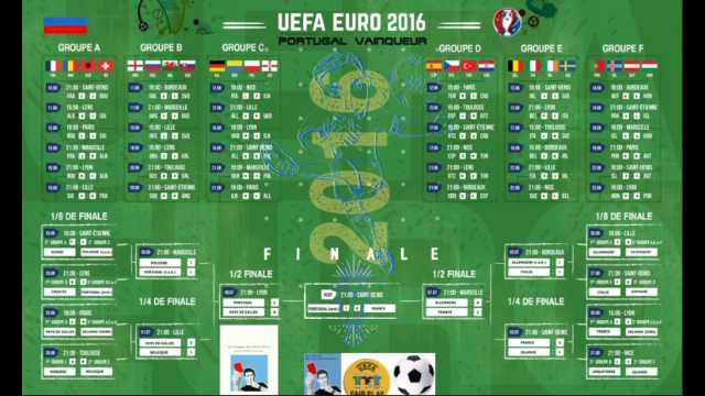 Calendrier complet EURO 2016